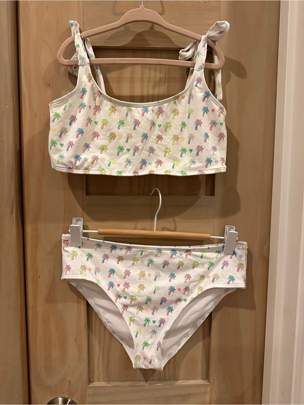 Roller Rabbit x Stoney Clover Girls White Bikini with Pastel Palm Print